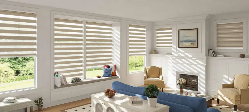 zebra blinds living room